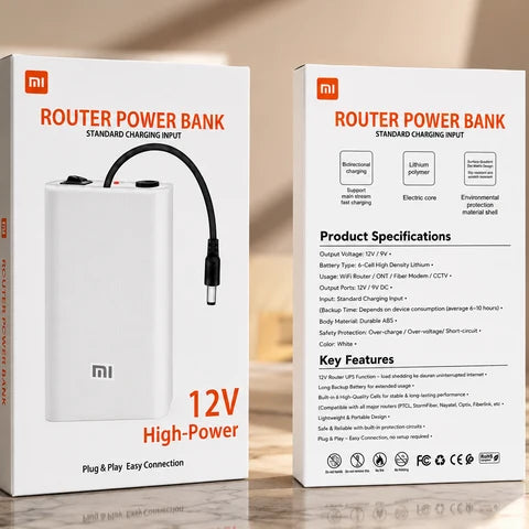 Premium12V Mini UPS Power Bank for Wifi Router & ONU – Up to 7– 8 Hours Backup